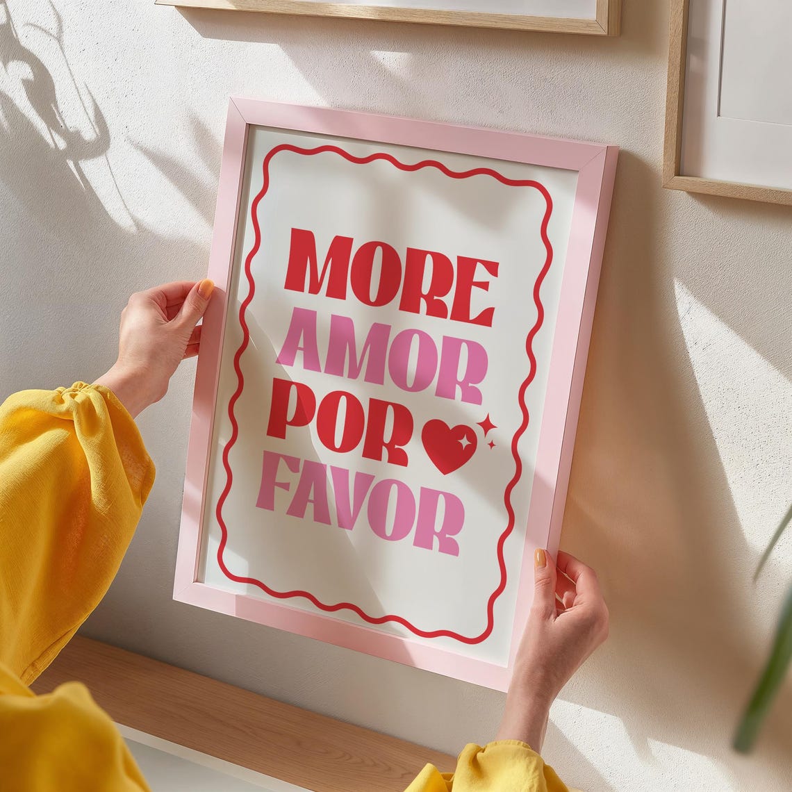 More Amor Por Favor Bold Retro Spanish Romantic Love Quote Poster - Image 3
