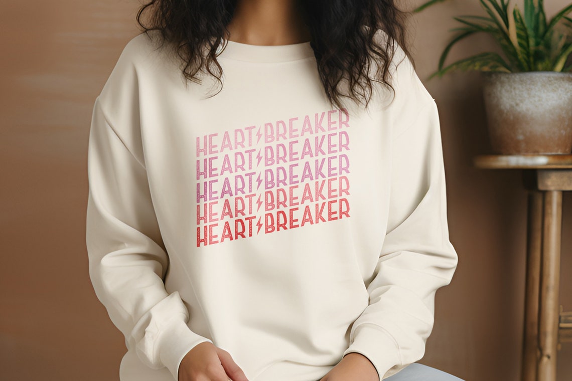 Heart Breaker Retro Gradient Lightning Bolt Valentines Poster - Image 2