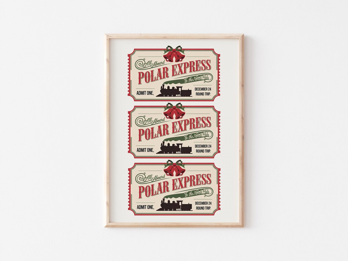 North Pole Ticket Polar Express Christmas Art Print - Image 4