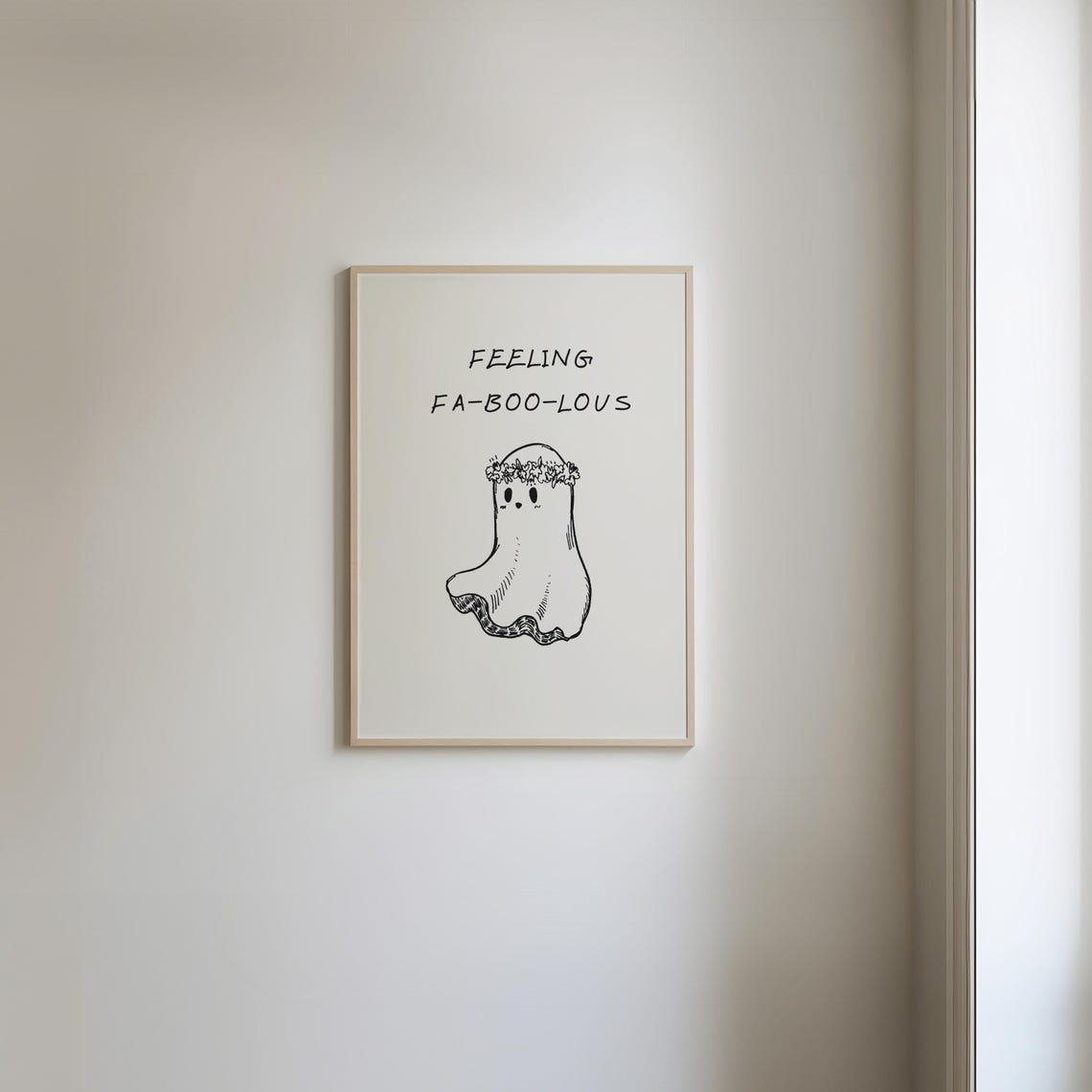 Feeling Fa Boo Lous Cute Ghost Flower Crown Halloween Poster - Image 3