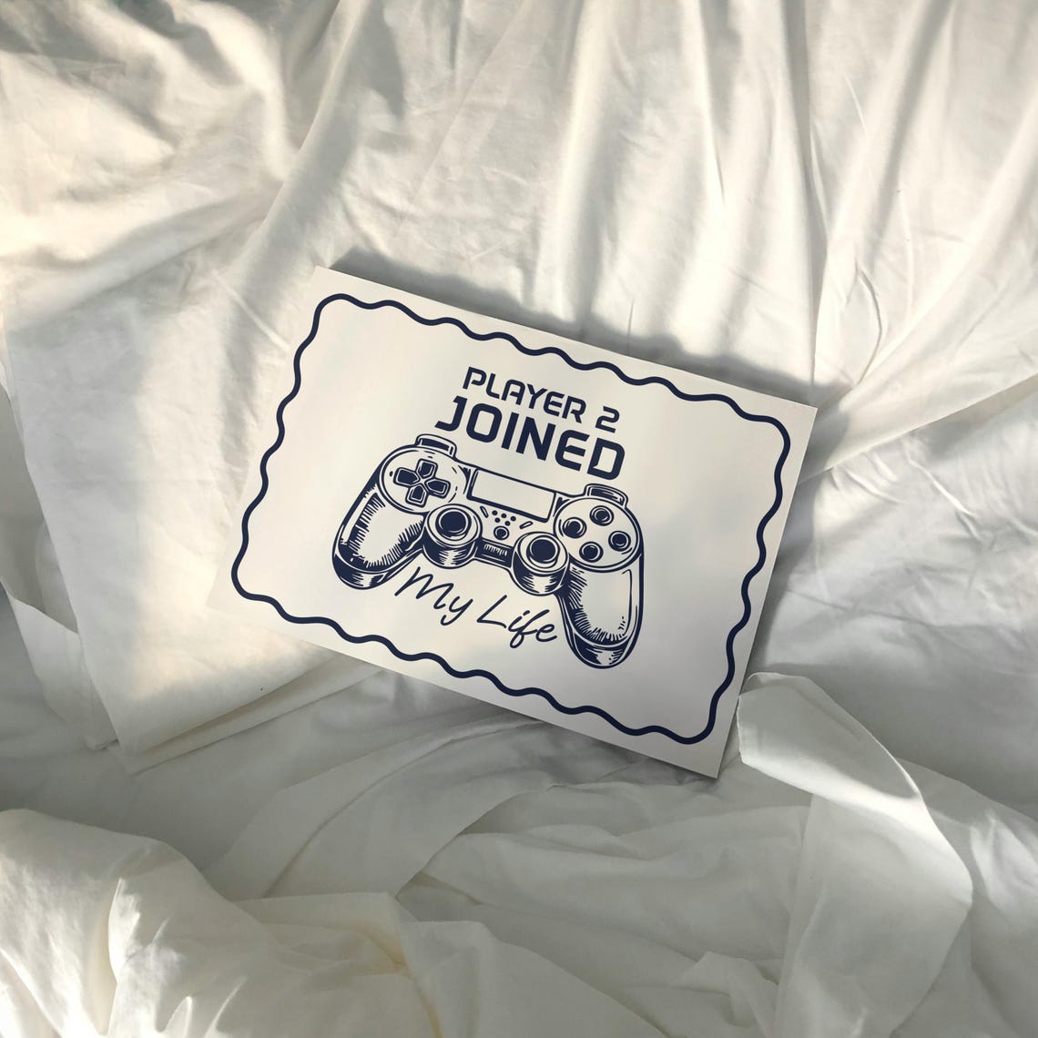 Player 2 Joined My Life Retro Gamer Controller Horizontal Poster - Image 3