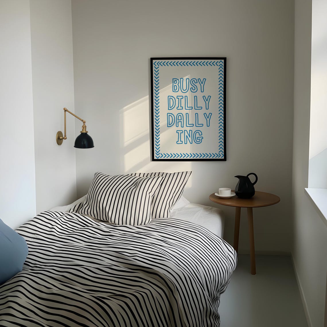 Busy Dilly Dallying Blue Preppy Typography Dorm Decor Poster - Image 2