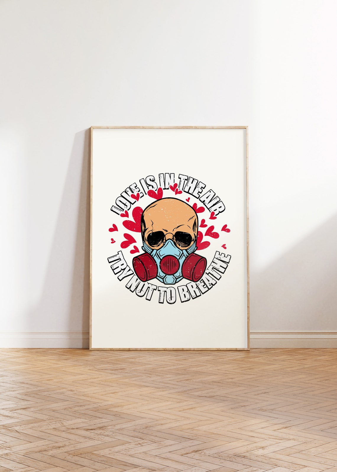 Love Is In The Air Try Not To Breathe Trendy Anti Valentines Day Art Funny Retro Valentines Png Anti Valentines Sublimation Png - Image 4