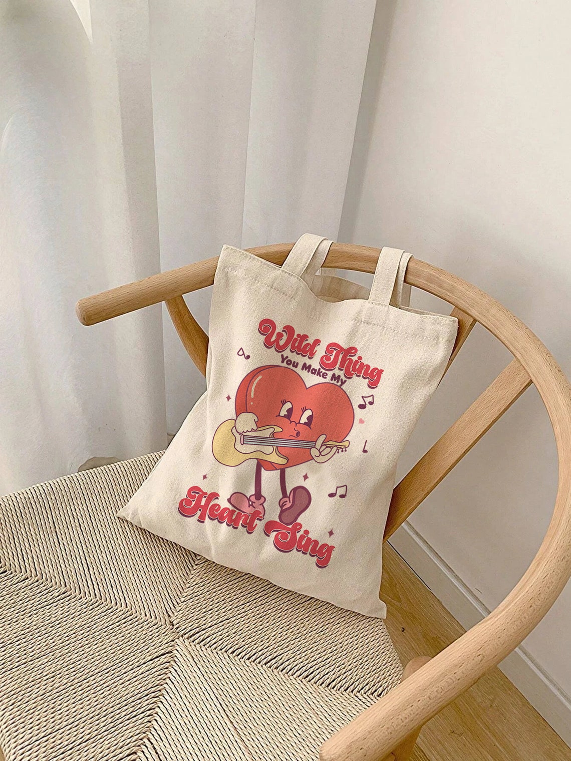 Wild Thing You Make My Heart Sing Retro Guitar Heart Art Print - Image 3