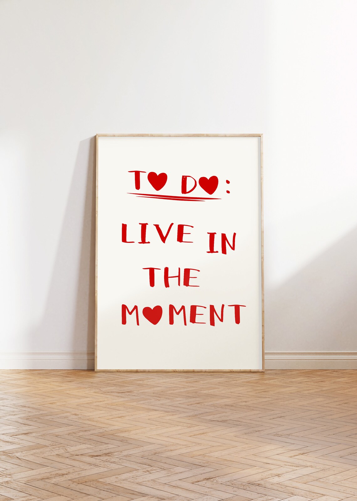 To Do List Live In The Moment Print Trendy Feminine Wall Art Aesthetic Decor Cute Art Print Positive Quote Poster Minimalist Heart Print - Image 3