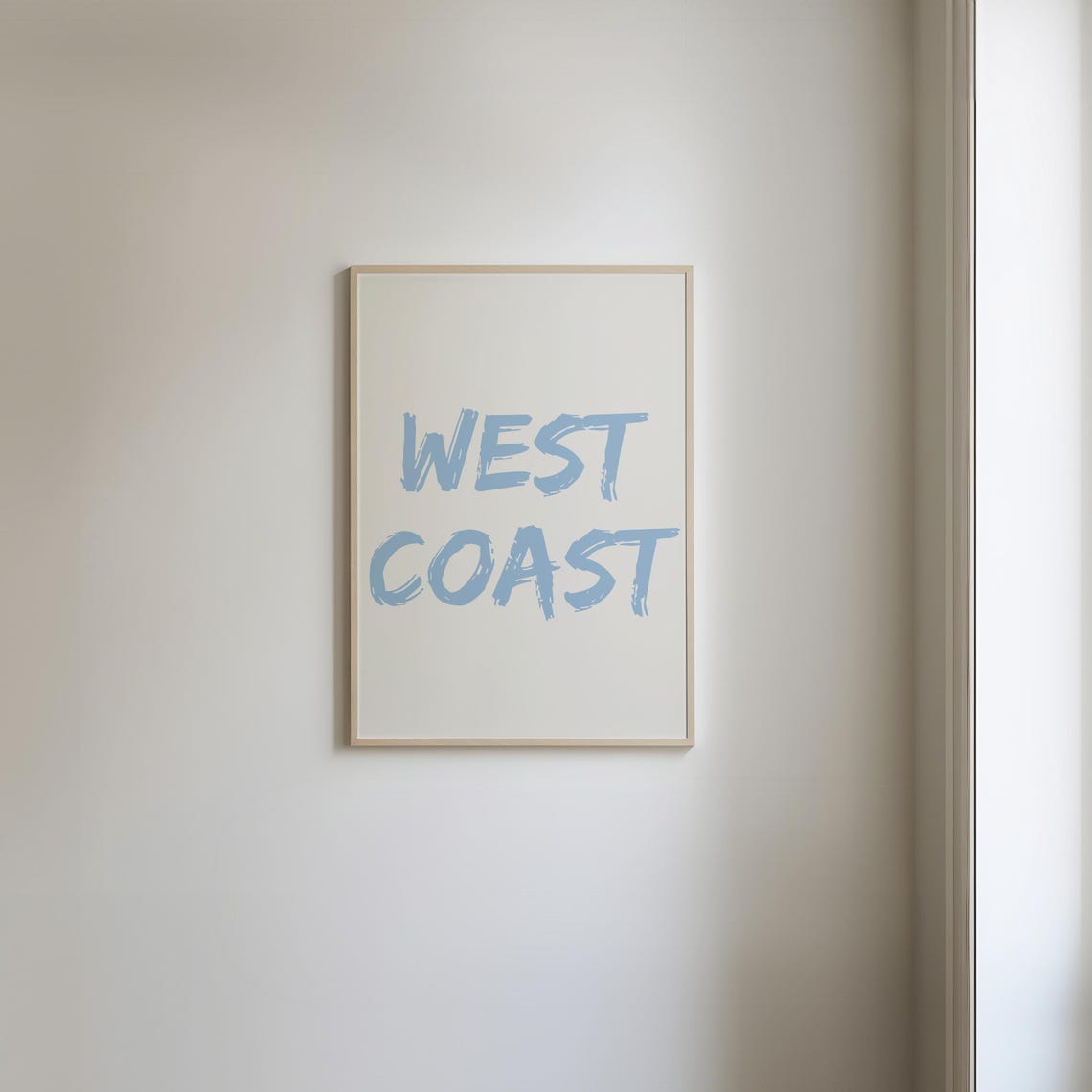 West Coast Blue Brush Lettering Coastal Travel Quote Art Poster - Image 4