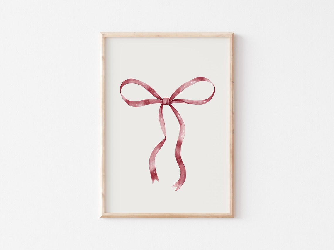 Red Bow Print, Coquette Nursery Decor Art Print - Image 4