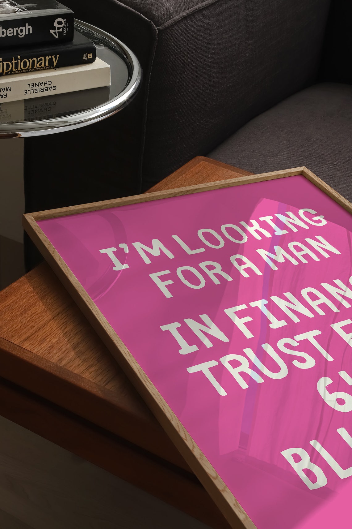 Im Looking For A Man In Finance Hot Pink Girly Typography Poster - Image 3