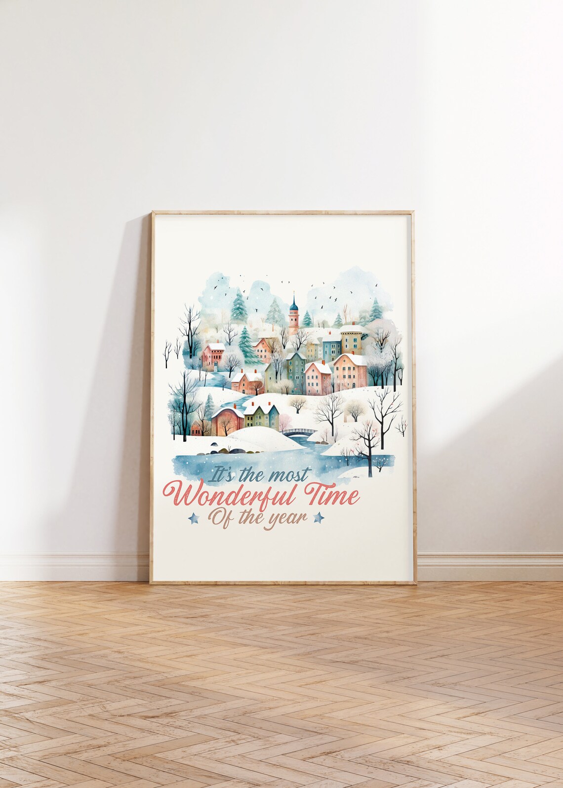 It Is the Most Wonderful Time of the Year Snowy Village Poster - Image 3