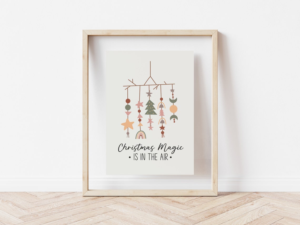 Christmas Magic Is In The Air Boho Mobile Minimalist Holiday Poster - Image 5