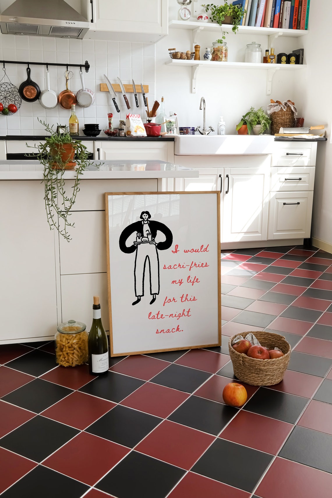 Funny French Fries Print Retro Food Posters Trendy Kitchen Decor Foodie Art Funky Kitchen Prints French Fries Quote - Image 5