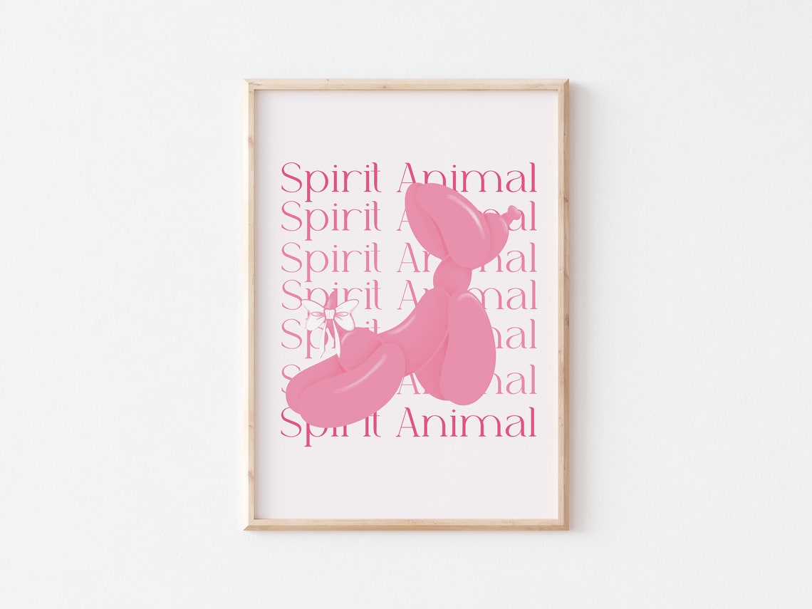 Glossy Pink Balloon Dog Spirit Animal Coquette Pop Art Poster - Image 5