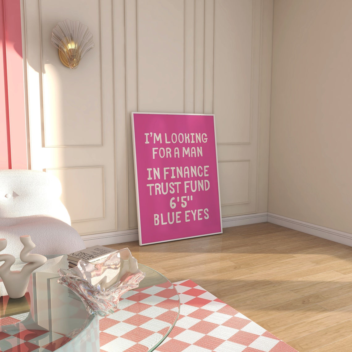 Im Looking For A Man In Finance Hot Pink Girly Typography Poster - Image 4