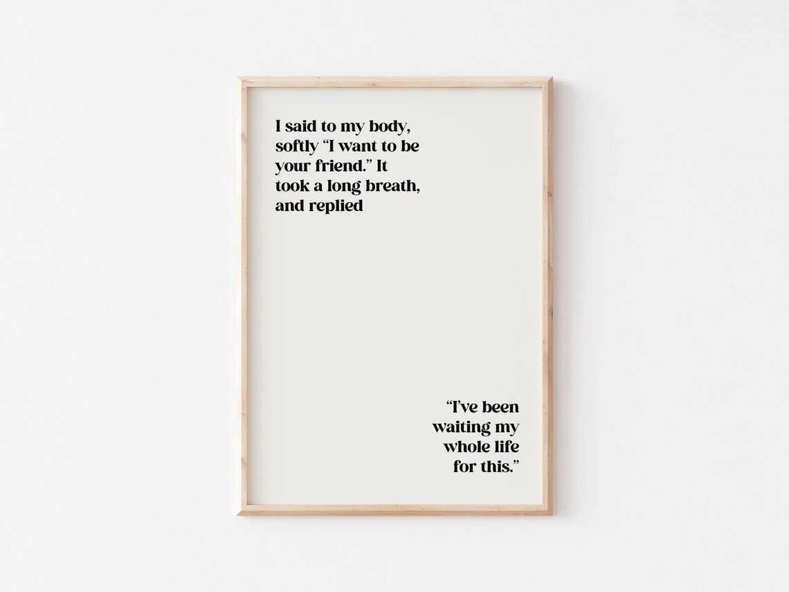 Befriend Your Body Self Love Affirmation Quote Minimalist Wall Poster - Image 5