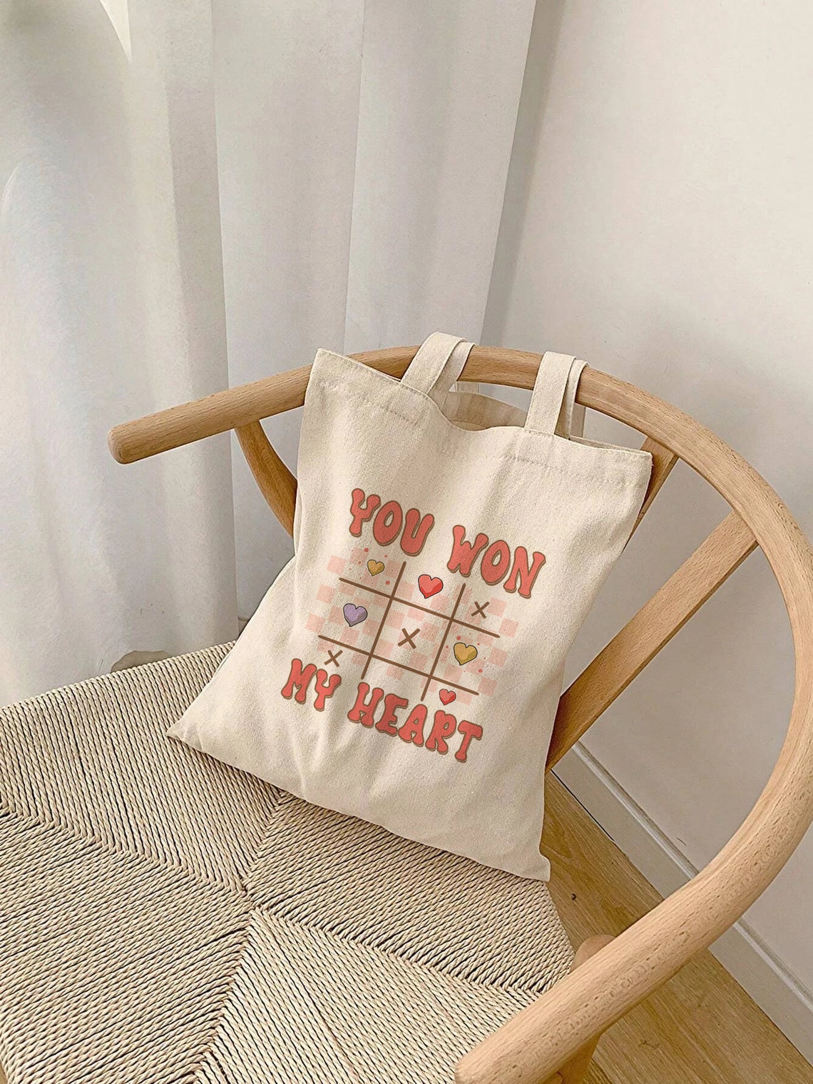 You Won My Heart Retro Tic Tac Toe Valentine Quote Art Poster - Image 3