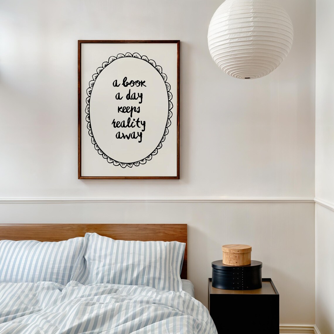 A Book A Day Keeps Reality Away Quote Poster, Vintage - Image 5