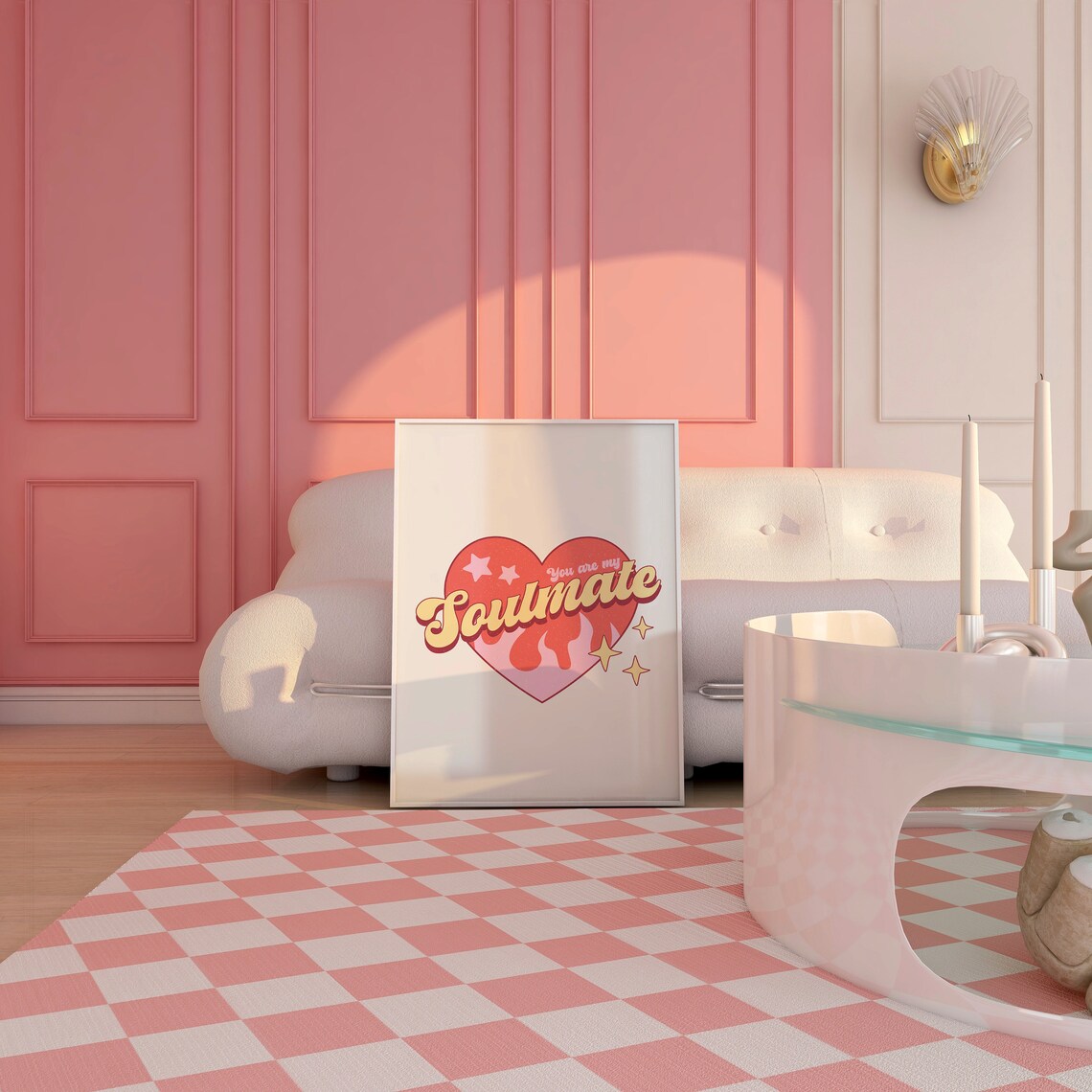You Are My Soulmate Dripping Heart Retro Valentine Art Print - Image 4