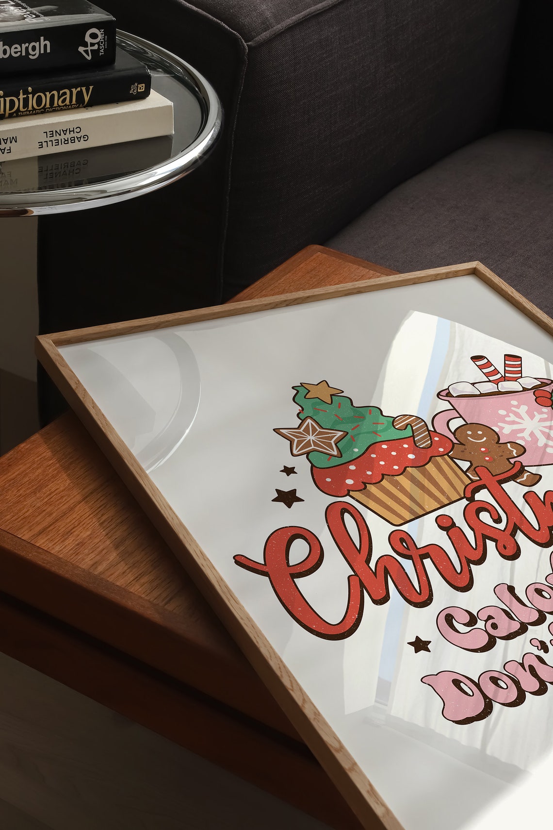 Christmas Calories Don't Count Sweet Cupcake and Cocoa Mug Poster - Image 5