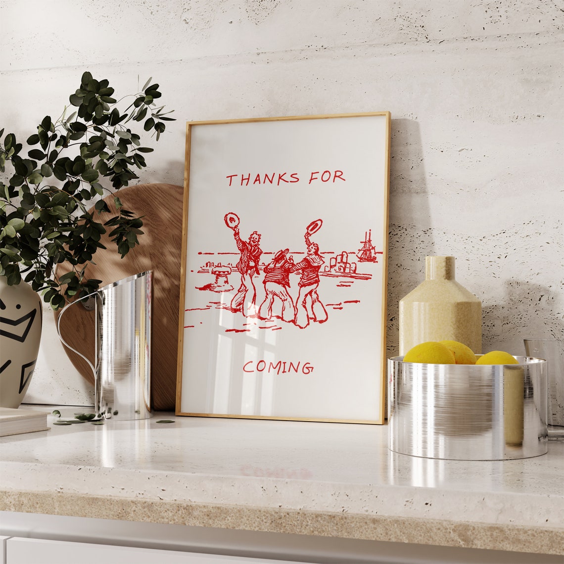 Thanks for Coming Red Vintage Sailors Dock Farewell Wall Poster - Image 4