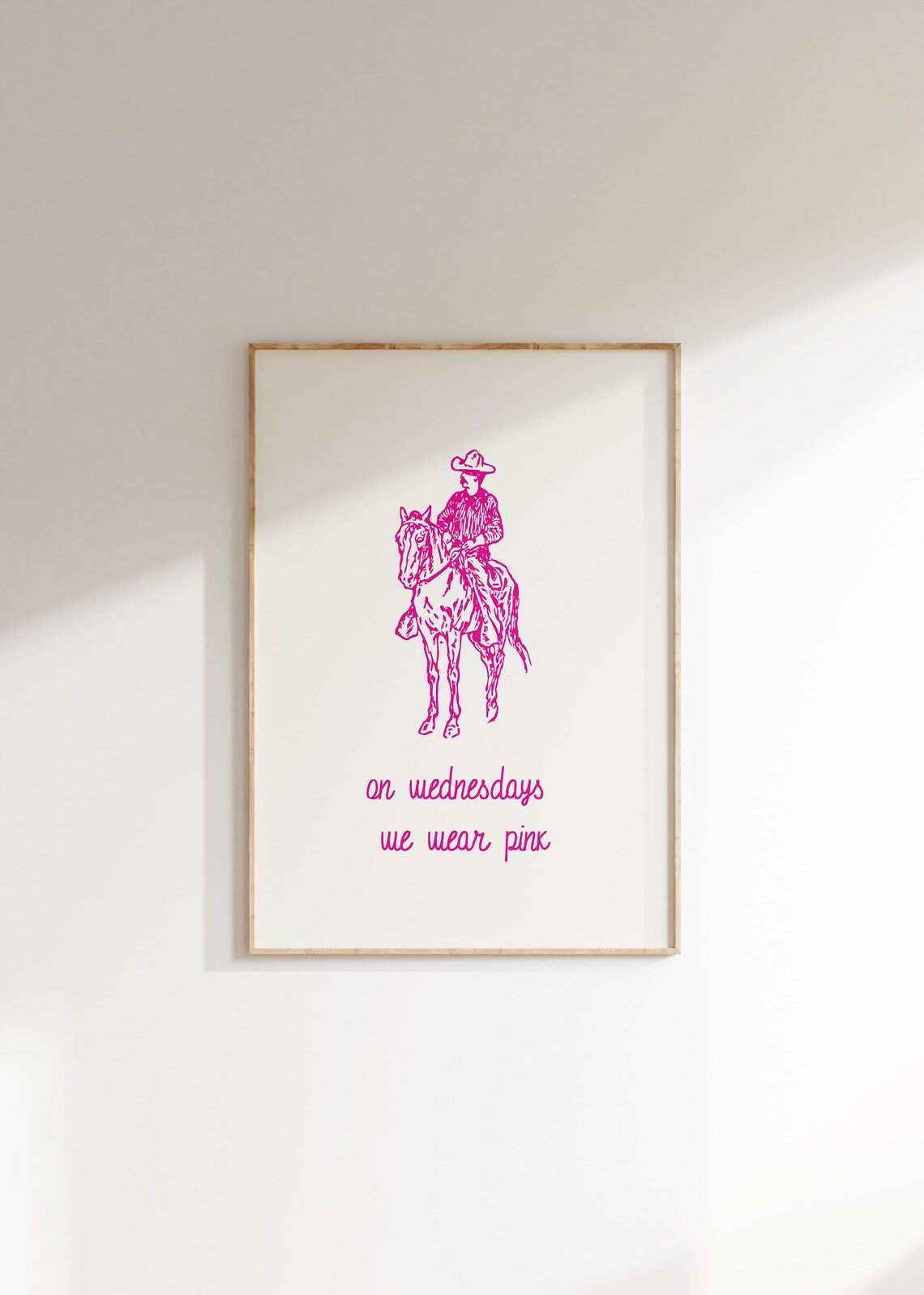 On Wednesdays We Wear Pink Cowboy Funny Western Quote Poster - Image 2