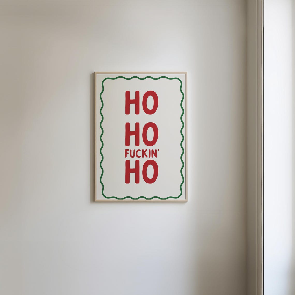 Rude Ho Ho Ho Sarcastic Funny Retro Christmas Typography Poster - Image 3