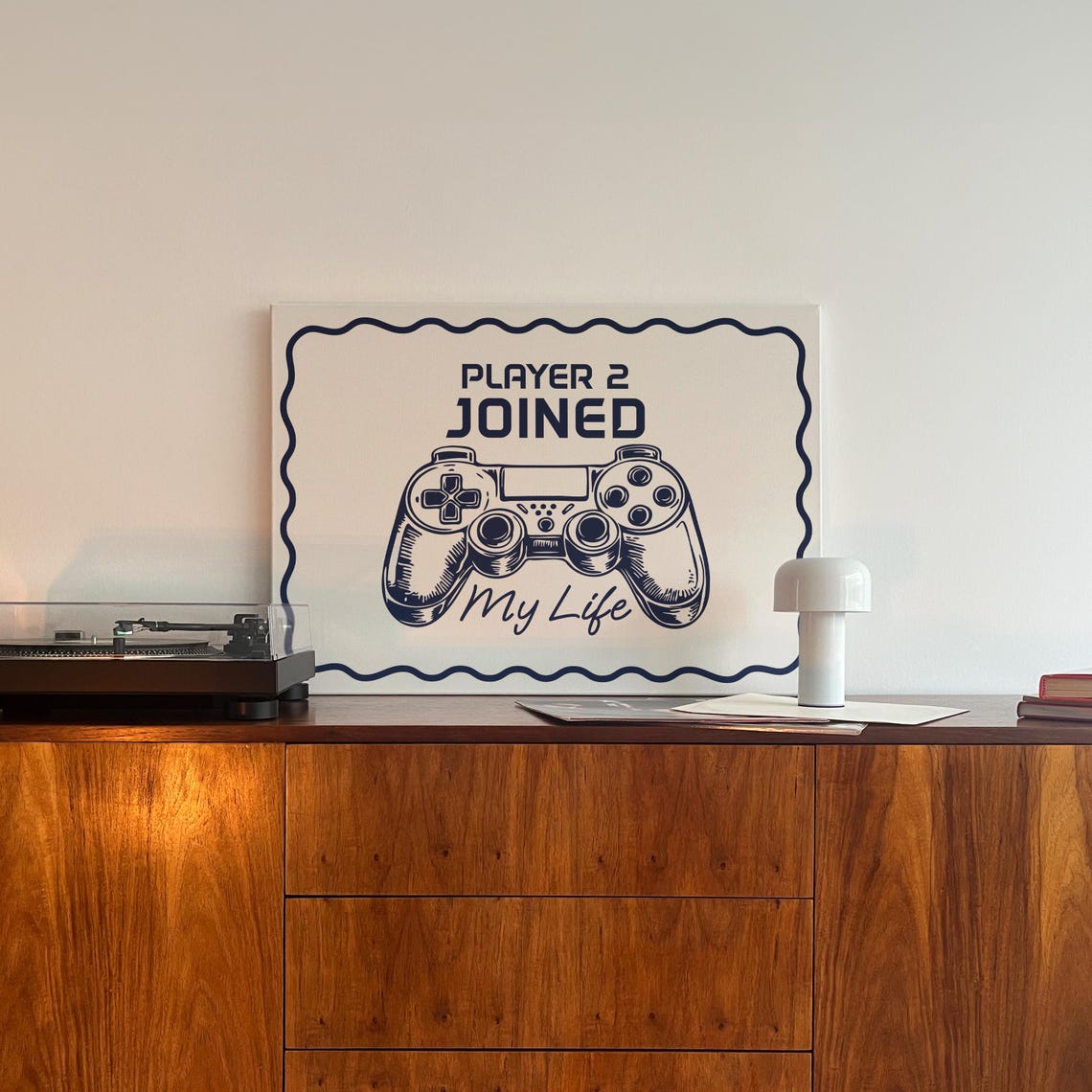 Player 2 Joined My Life Retro Gamer Controller Horizontal Poster - Image 2