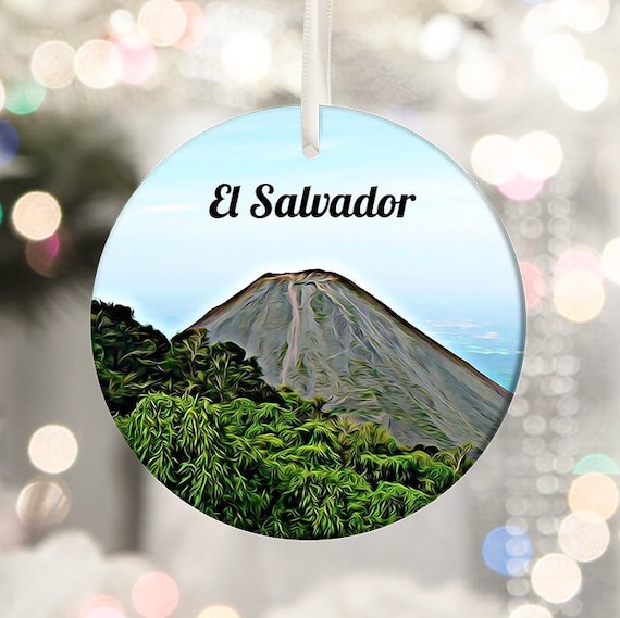 El Salvador Volcano Christmas Ornament Travel Souvenir Keepsake Poster
