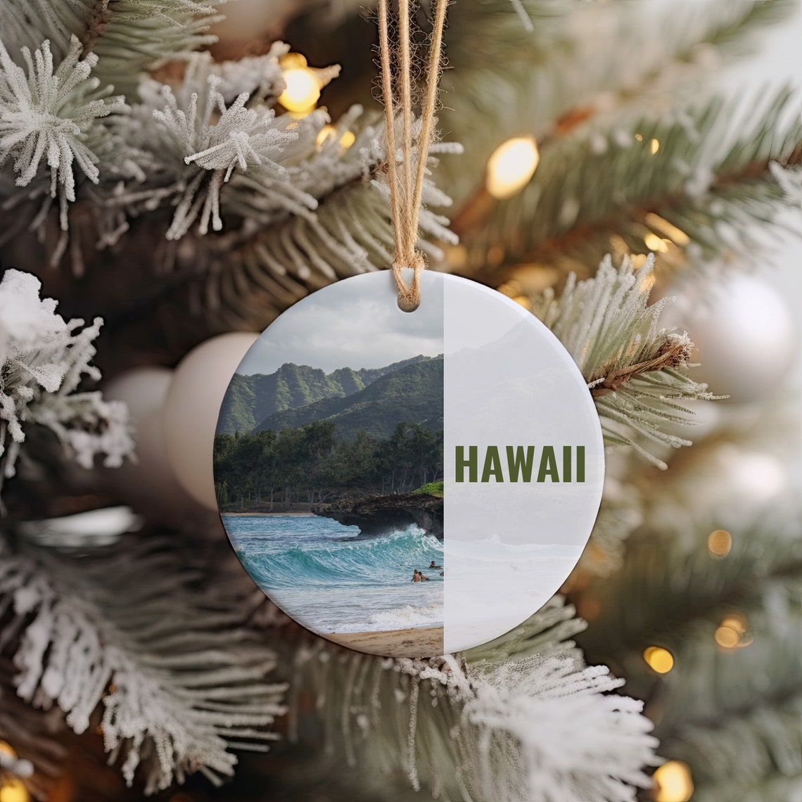Hawaii Surf Beach Palm Trees Turquoise Waves Tropical Island Poster