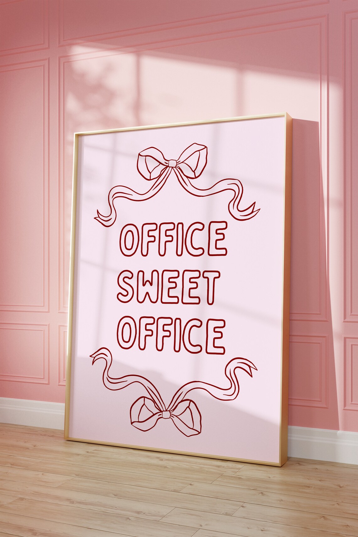 Pink Bow Hair Ribbon, Preppy Office Art Print - Image 2