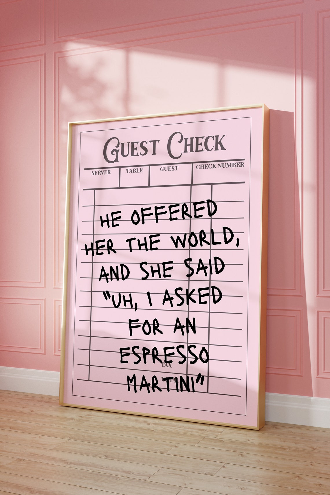 Espresso Martini Funny Vintage Guest Check Quote Wall Poster - Image 2