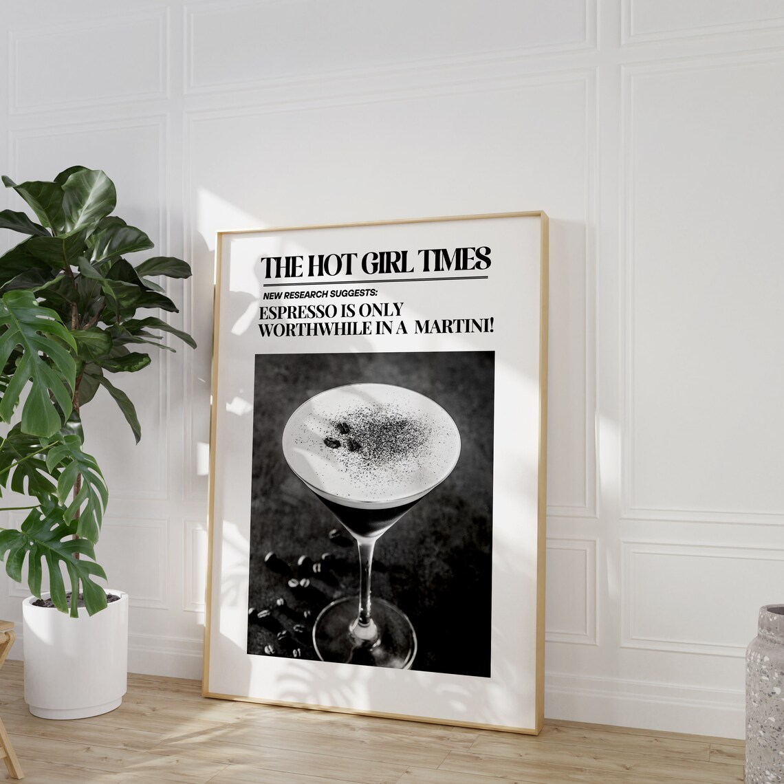The Hot Girl Times Espresso Martini Quote Funny Newspaper Poster - Image 2