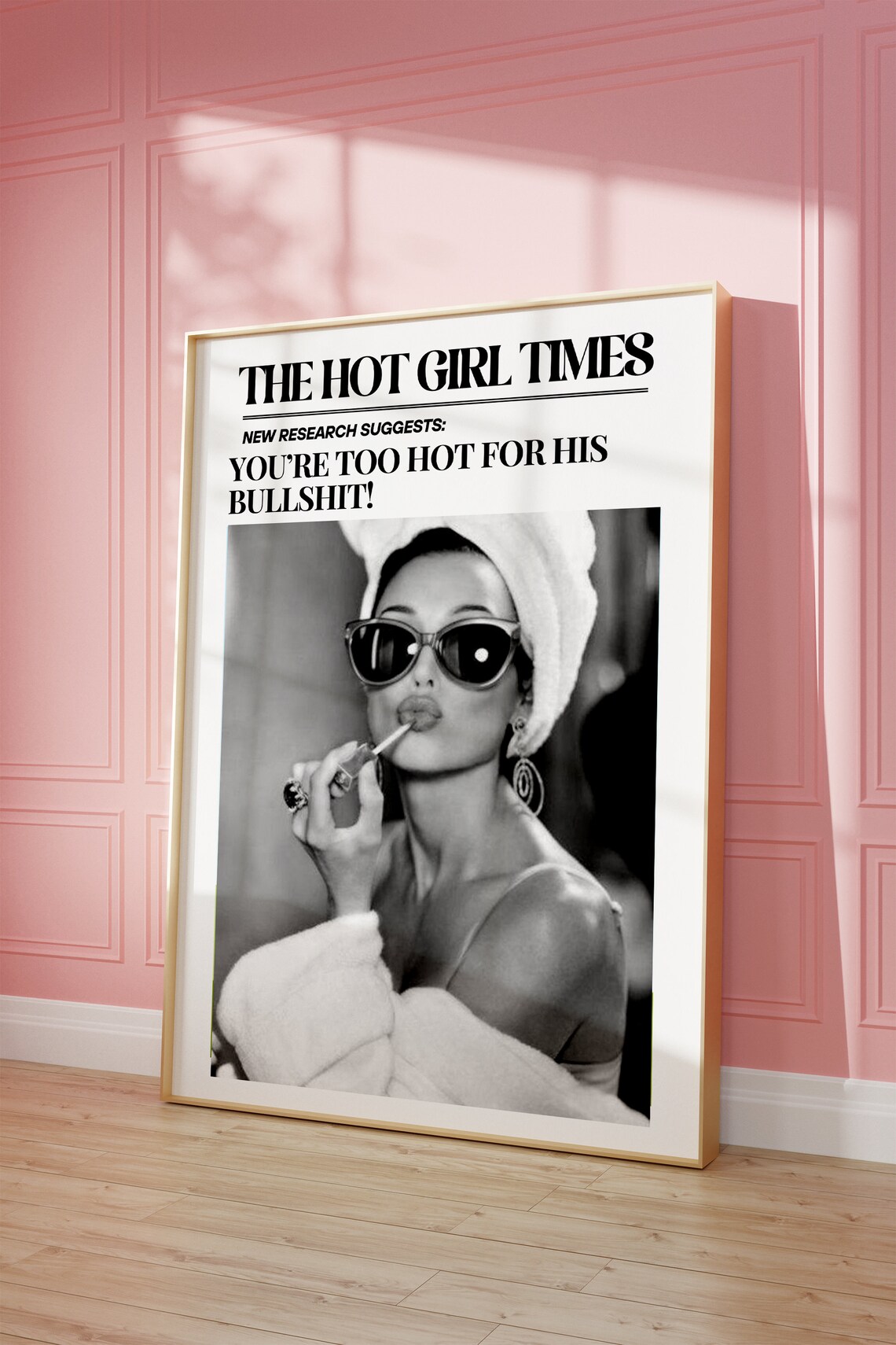 Too Hot For His Bs Wall Art Newspaper Print Wall Art Cowgirl Aesthetic Western Art Vintage Bar Cart Dorm Retro Wall Art - Image 2
