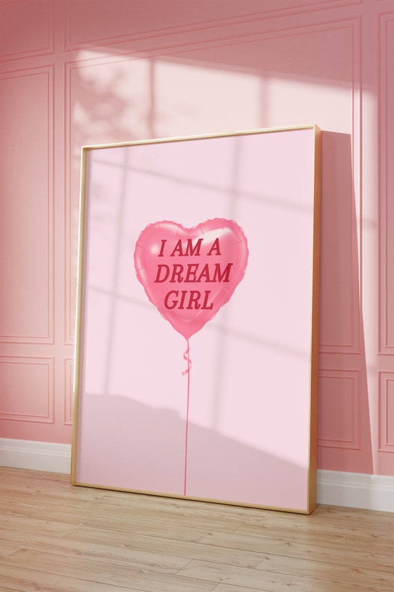 Dream Girl Balloon Coquette Print Trendy Wall Art Guest Check Poster Print Retro Wall Art Trendy Art Dorm Room College