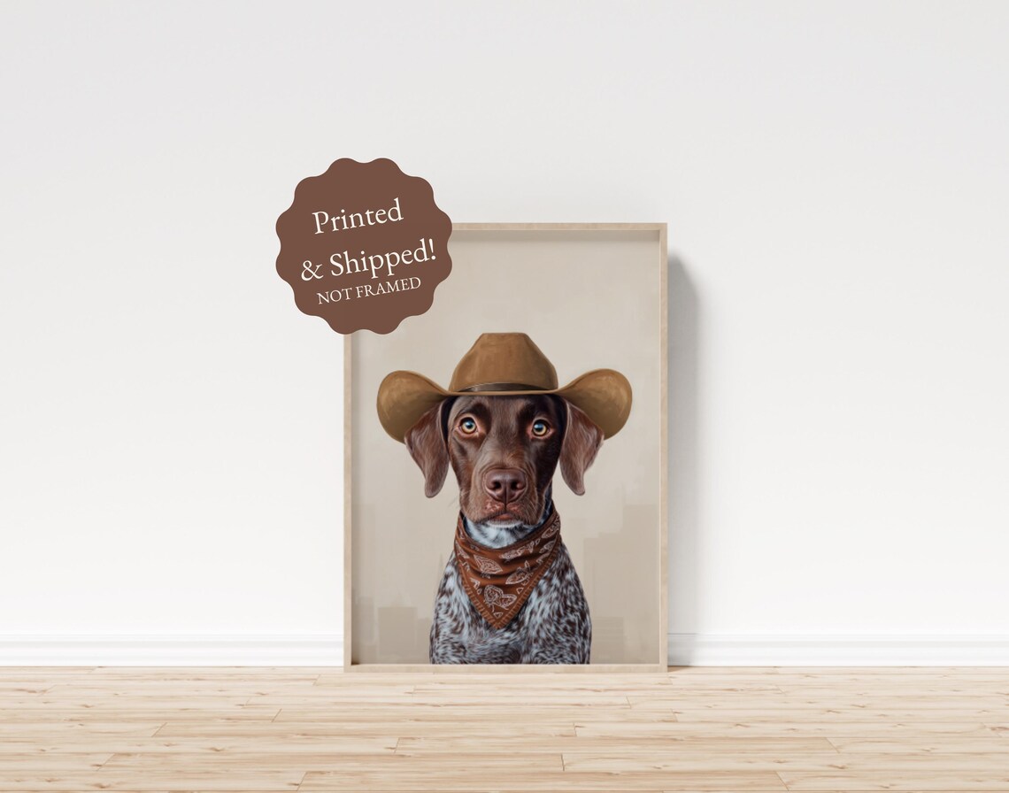 German Shorthaired Pointer Cowgirl Art Print