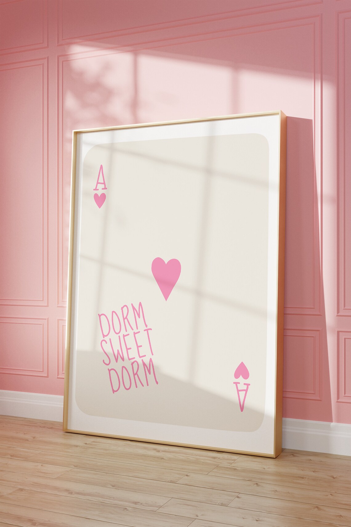 Sweet Dorm Sweet Dorm Pink Ace Of Hearts Handwritten Card Poster