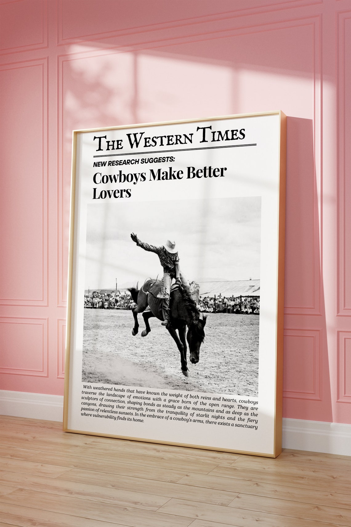 Cowboys Make Better Lovers Rodeo Bronc Rider Newspaper Poster