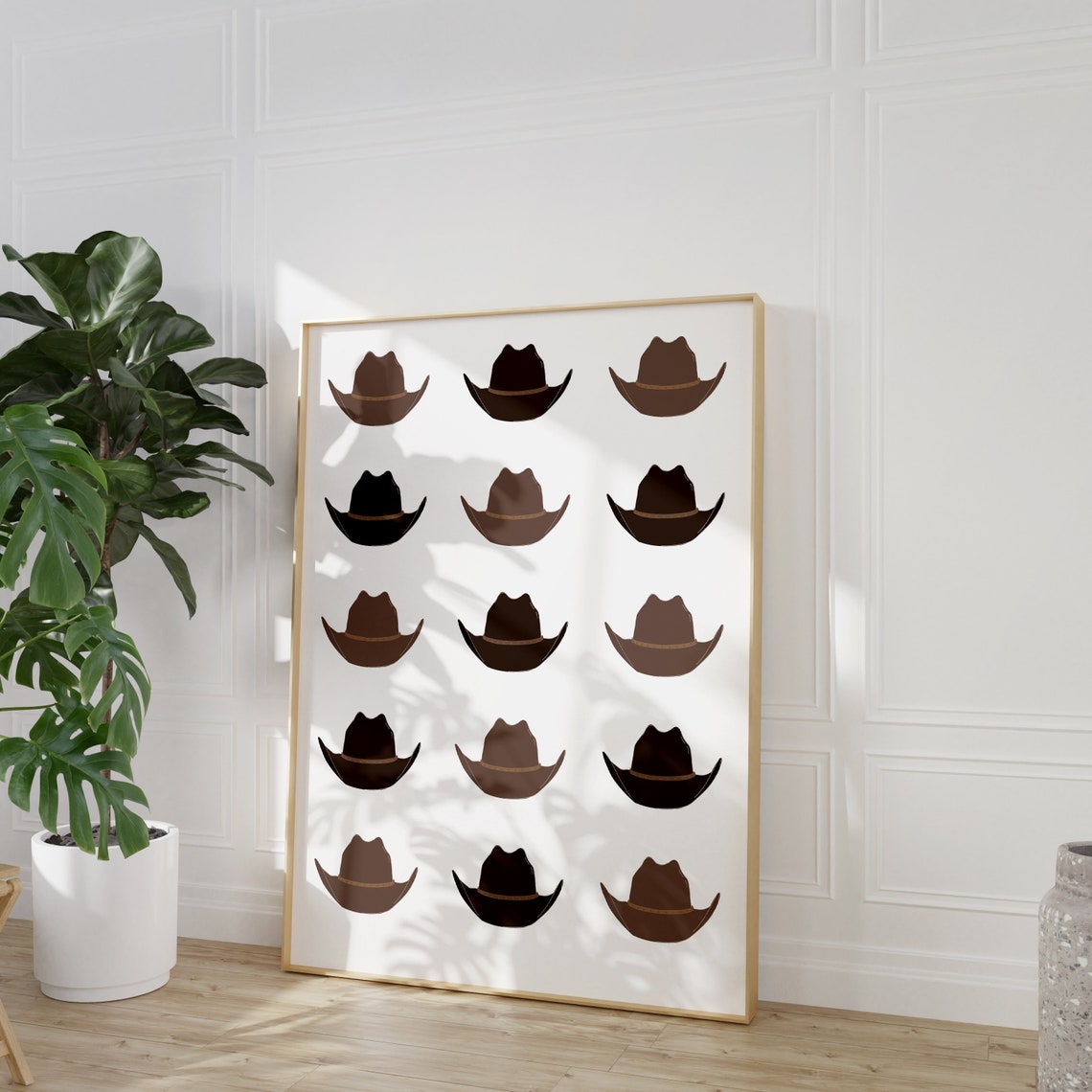 Cowboy Hats Western Art Rodeo Cowboy Western Nursery Decor Cowgirl Western Aesthetic Neutral Aesthetic Print Cowboy Hats
