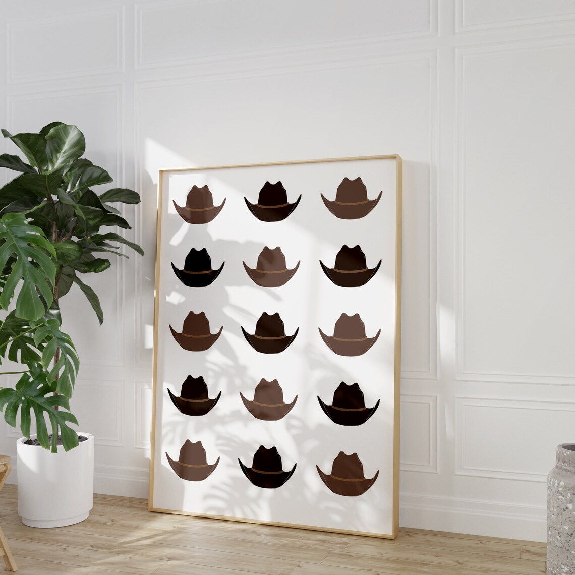 Western Cowboy Hat Collection Minimalist Brown Neutral Style Poster