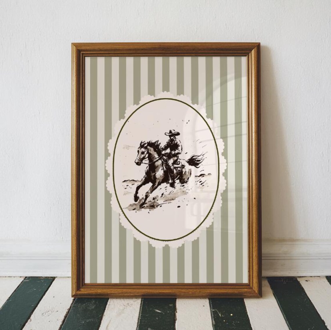 Vintage Cowboy Print Western Nursery Decor