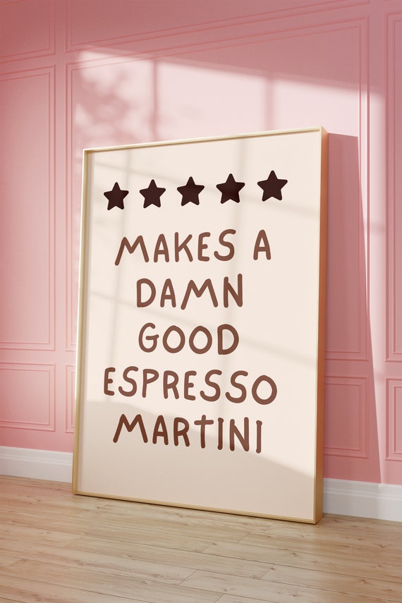 Aesthetic Kitchen Decor Cute Cooking Kitchen Wall Art Print Minimalist Espresso Martini Retro Cocktail Bar Car Art Print