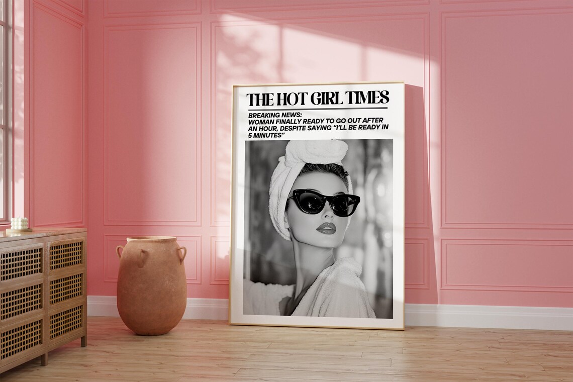 The Hot Girl Times Funny Breaking News Newspaper Parody Wall Art - Image 2