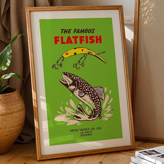 Fish Lure Print Retro Fishing Art Gift For Fisherman Colorful Fishing Lure Poster Angler Artwork Outdoorsy Wall Decor Fishing Dad Gift