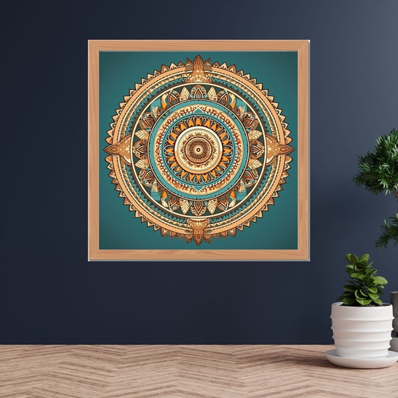 Mandala Indian Art Meditation Wall Art Spiritual Decoration Print Art Relaxing Yoga Esoteric Wall Print