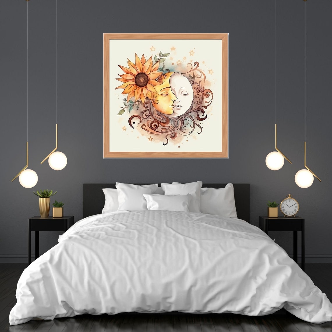 Sun E Moon Zen Wall Art Home Decor Mandala Wall Decor Custom Size Colourful Art Prints Art Wall Print Decor - Image 3