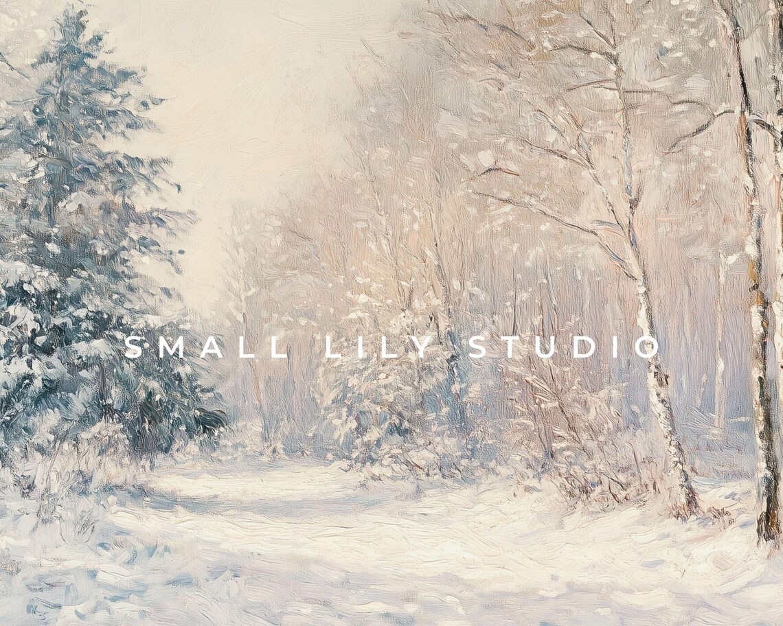 Frame Tv Art Winter Landscape Pink Frame Tv Art Christmas Painting Vintage Style Holidays Tv Screensaver Snow Forest Tv503 - Image 4