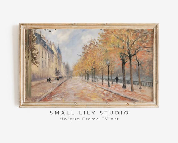 Fall Trees In Paris Vintage Style Art Print