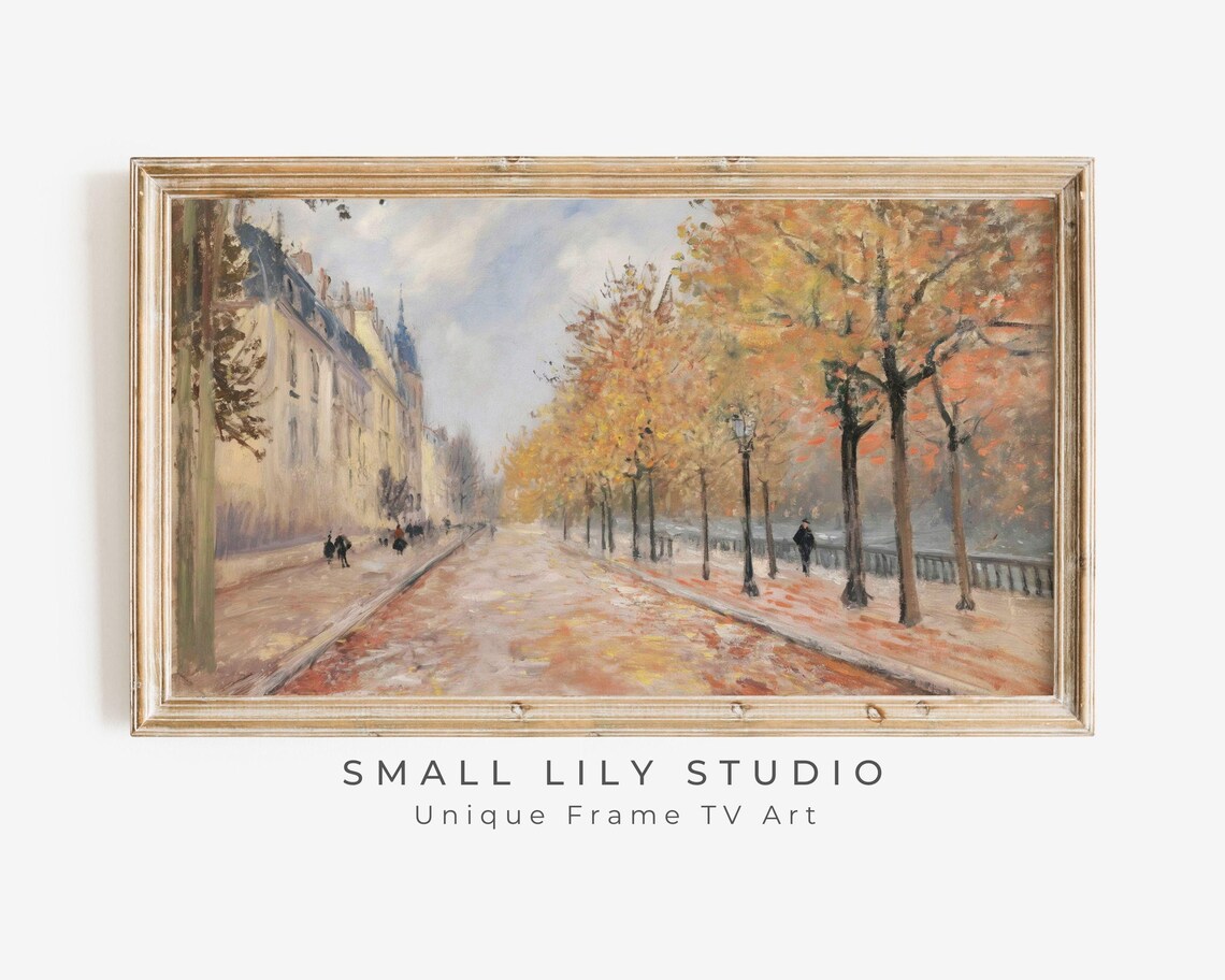 Fall Trees In Paris Vintage Style Art Print