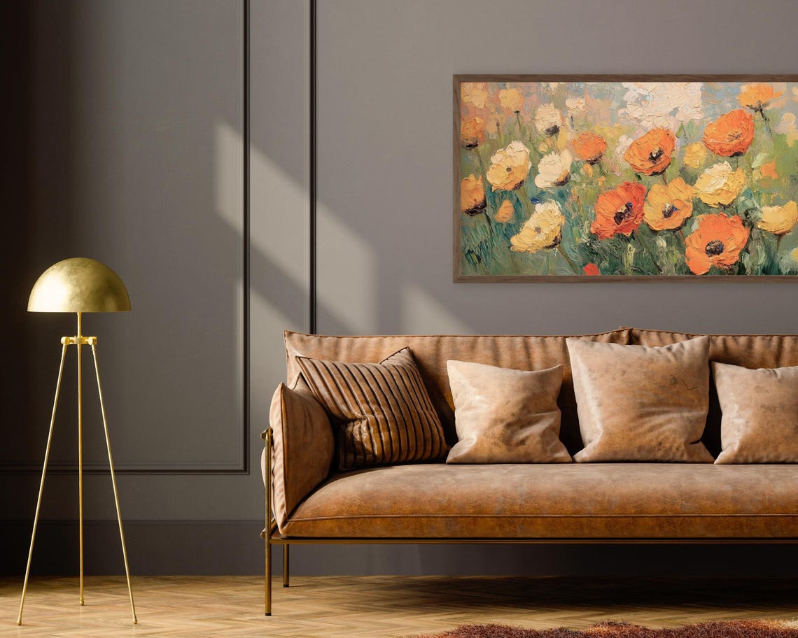 Frame Tv Art Fall Florals Orange And Yellow Poppies Frame Tv Art Autumn Flowers Textured Painting Colorful Tv Screensaver Tv506 - Image 2