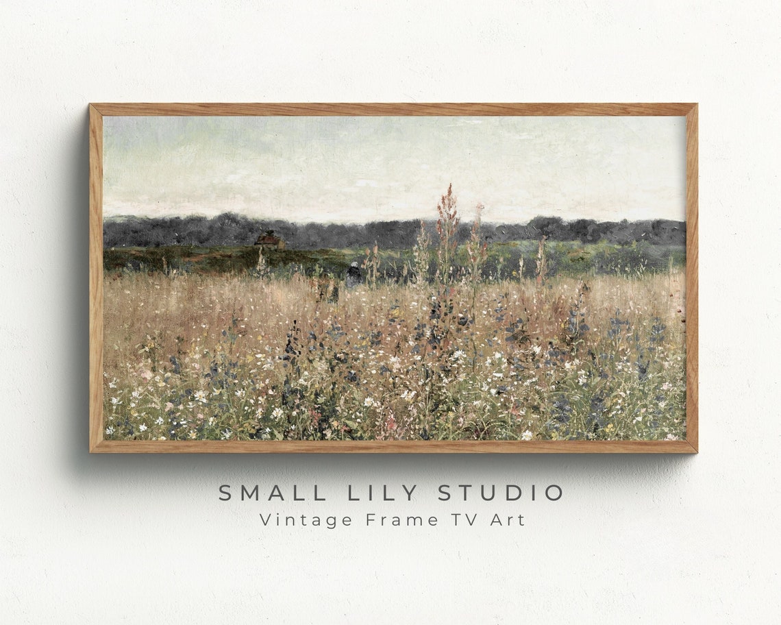 Warm Tones Summer Wildflower Field Rustic Countryside Vintage Poster - Image 2