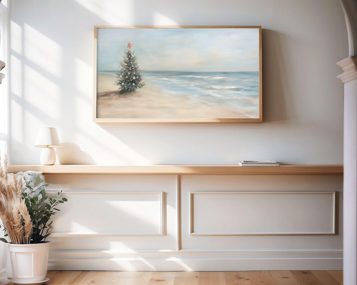 Coastal Christmas Bundle, Beach Holiday Tree Art Print - Image 3